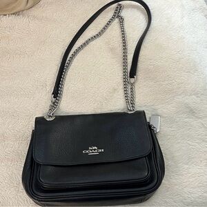 Coach Klare Black Pebbled Leather